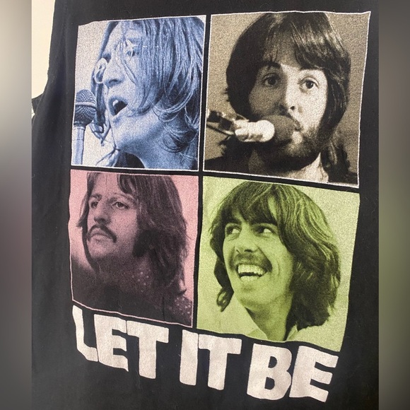 Graphic Beatles band tank top, size small, black with multicolor design. - Picture 2 of 3